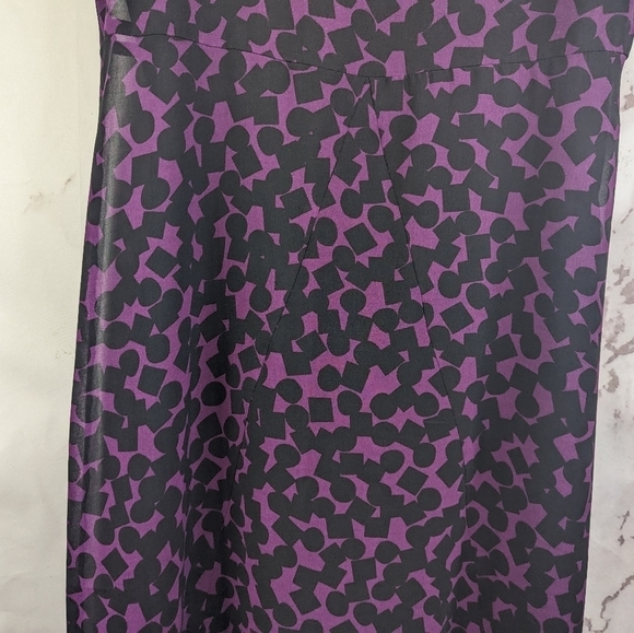 Cabi Dress Womens Small Purple Black Tank Blouson Chiffon Going Out Print 3876 - Picture 8 of 10